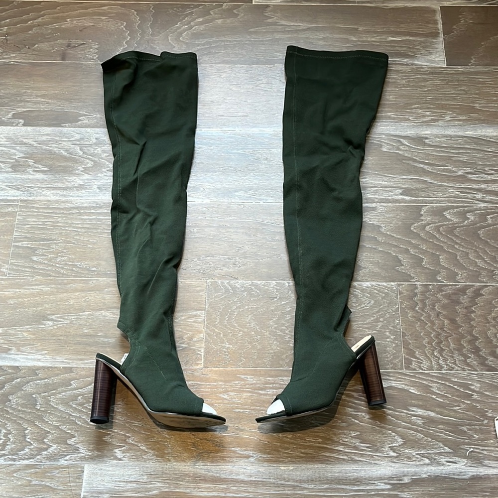 Ego thigh high open toe sock boot